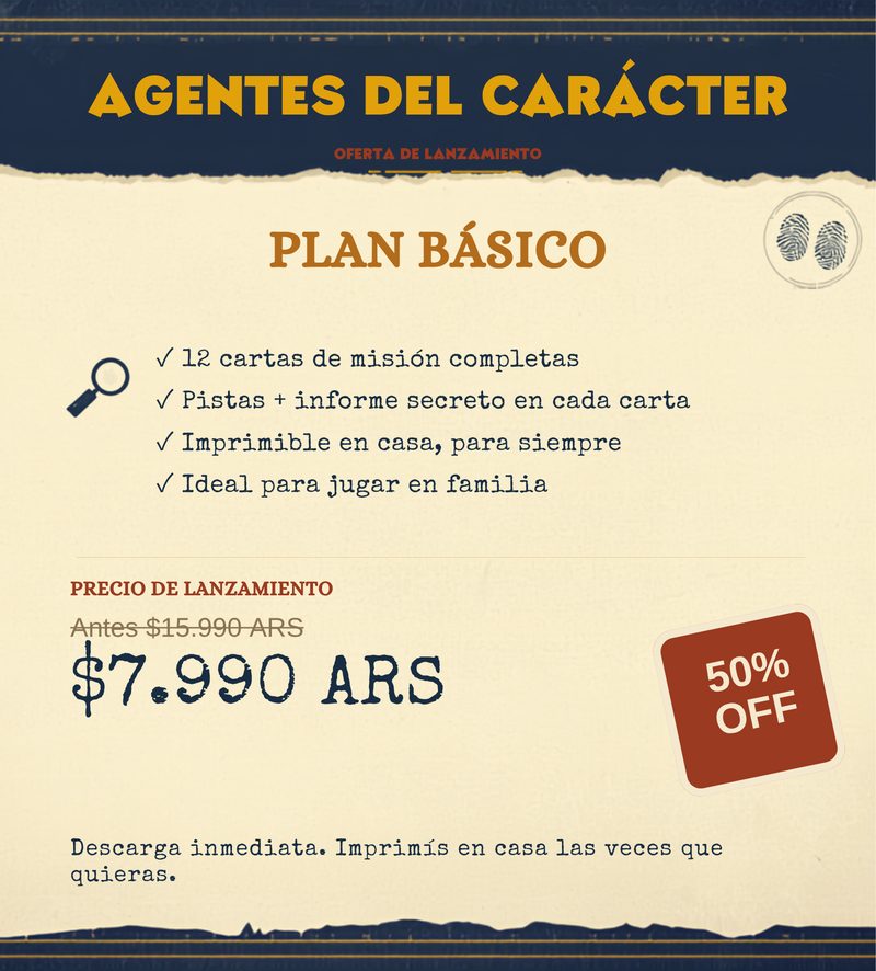 Portada del Plan Básico de Agentes del Carácter